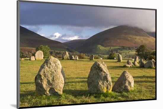 Castlerigg Stone Circle with Blencathra Mountain Behind, Lake District, Cumbria-Adam Burton-Mounted Photographic Print