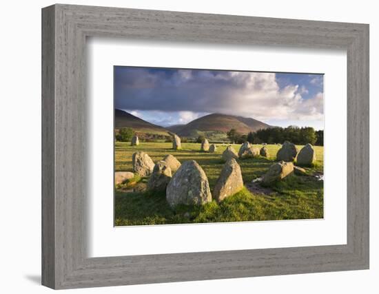 Castlerigg Stone Circle with Blencathra Mountain Behind, Lake District, Cumbria-Adam Burton-Framed Photographic Print