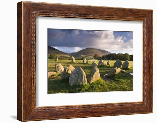 Castlerigg Stone Circle with Blencathra Mountain Behind, Lake District, Cumbria-Adam Burton-Framed Photographic Print