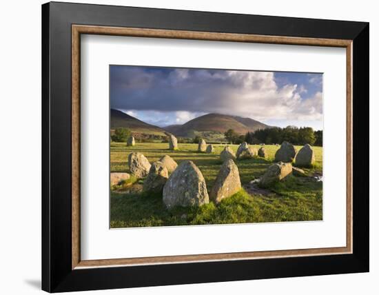 Castlerigg Stone Circle with Blencathra Mountain Behind, Lake District, Cumbria-Adam Burton-Framed Photographic Print