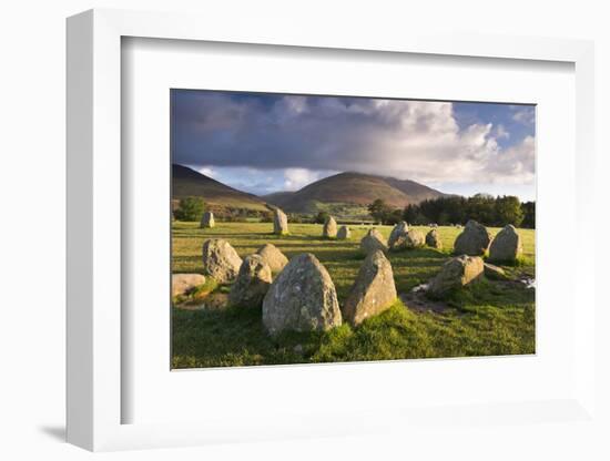 Castlerigg Stone Circle with Blencathra Mountain Behind, Lake District, Cumbria-Adam Burton-Framed Photographic Print