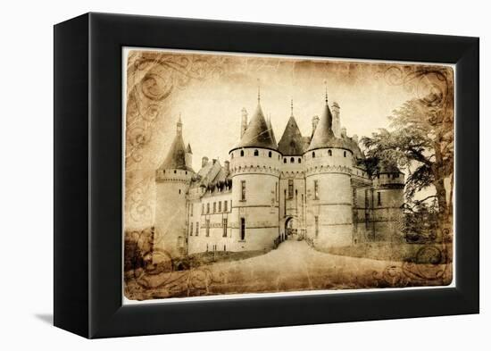 Castles of France- Chaumont  - Artistic Toned Vintage Picture-Maugli-l-Framed Stretched Canvas