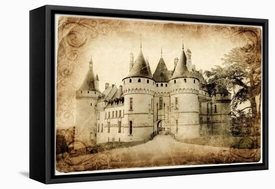 Castles of France- Chaumont  - Artistic Toned Vintage Picture-Maugli-l-Framed Stretched Canvas