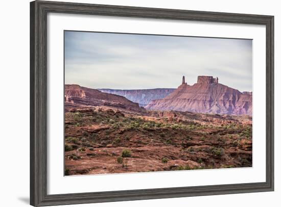 Castleton Tower & The Rectory As Seen From The Fisher Towers Campground - Moab, Utah-Dan Holz-Framed Photographic Print