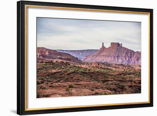 Castleton Tower & The Rectory As Seen From The Fisher Towers Campground - Moab, Utah-Dan Holz-Framed Photographic Print