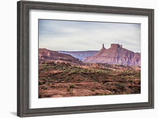 Castleton Tower & The Rectory As Seen From The Fisher Towers Campground - Moab, Utah-Dan Holz-Framed Photographic Print