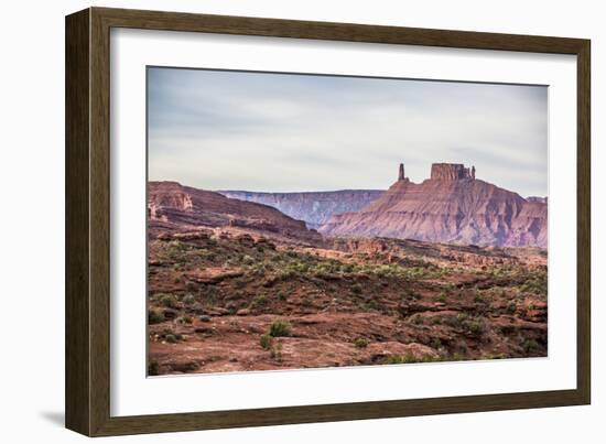 Castleton Tower & The Rectory As Seen From The Fisher Towers Campground - Moab, Utah-Dan Holz-Framed Photographic Print