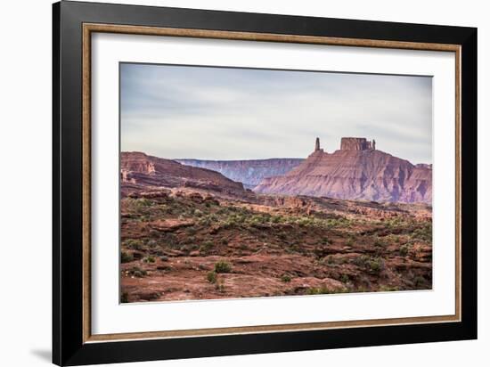 Castleton Tower & The Rectory As Seen From The Fisher Towers Campground - Moab, Utah-Dan Holz-Framed Photographic Print