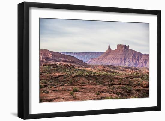 Castleton Tower & The Rectory As Seen From The Fisher Towers Campground - Moab, Utah-Dan Holz-Framed Photographic Print