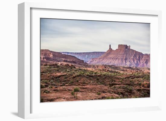 Castleton Tower & The Rectory As Seen From The Fisher Towers Campground - Moab, Utah-Dan Holz-Framed Photographic Print