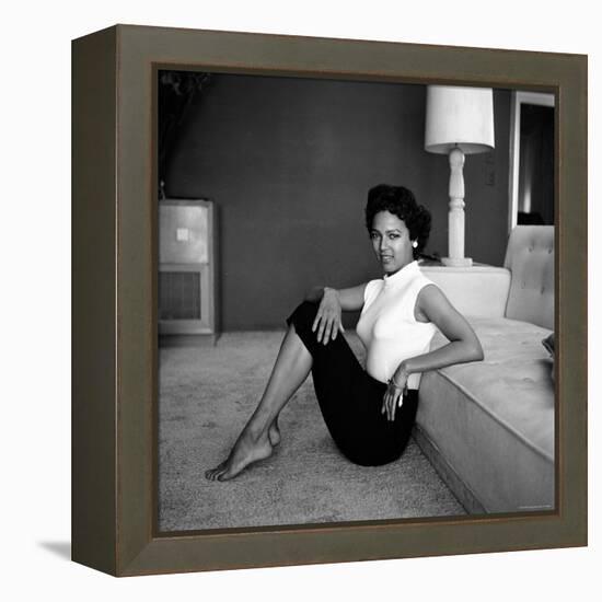Casual Portrait of Actress Dorothy Dandridge at Home-Allan Grant-Framed Premier Image Canvas