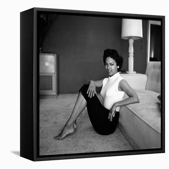 Casual Portrait of Actress Dorothy Dandridge at Home-Allan Grant-Framed Premier Image Canvas