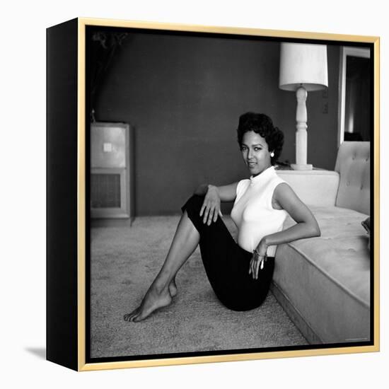 Casual Portrait of Actress Dorothy Dandridge at Home-Allan Grant-Framed Premier Image Canvas