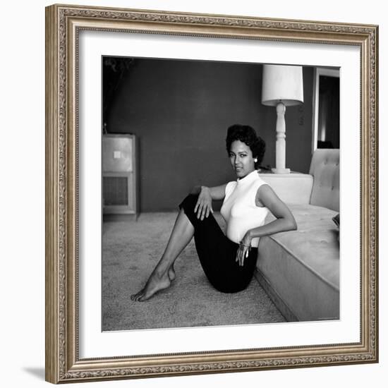 Casual Portrait of Actress Dorothy Dandridge at Home-Allan Grant-Framed Premium Photographic Print