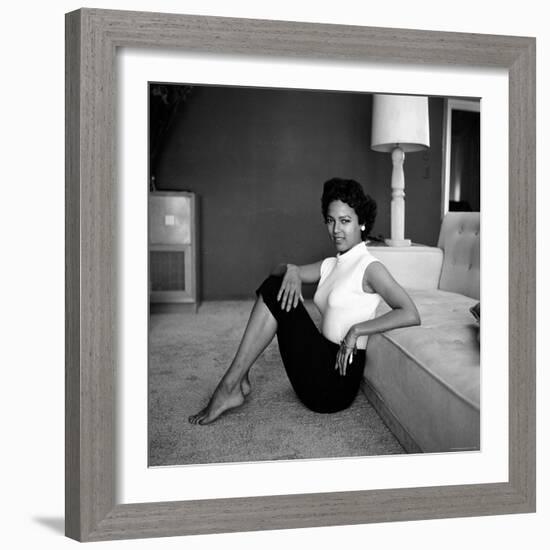 Casual Portrait of Actress Dorothy Dandridge at Home-Allan Grant-Framed Premium Photographic Print