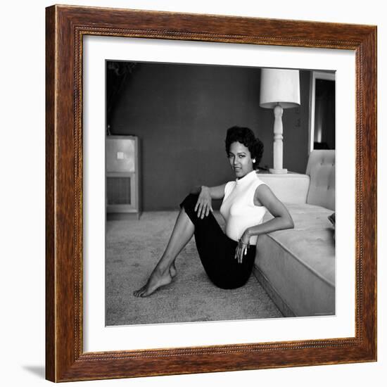 Casual Portrait of Actress Dorothy Dandridge at Home-Allan Grant-Framed Premium Photographic Print
