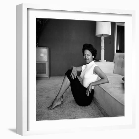 Casual Portrait of Actress Dorothy Dandridge at Home-Allan Grant-Framed Premium Photographic Print