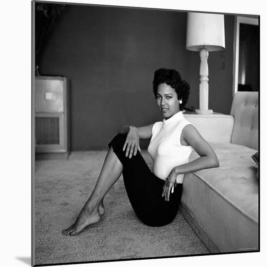 Casual Portrait of Actress Dorothy Dandridge at Home-Allan Grant-Mounted Premium Photographic Print