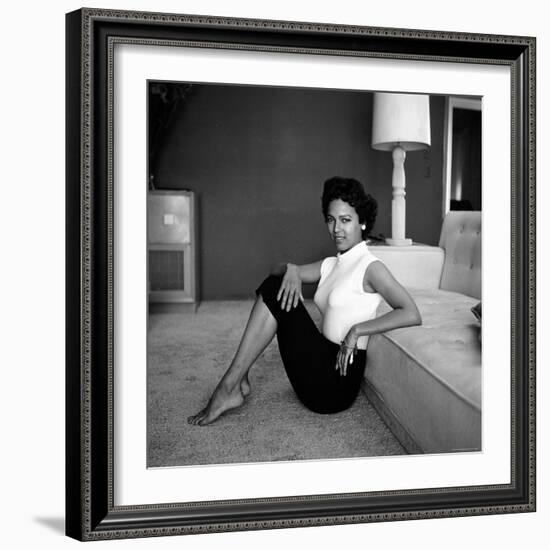 Casual Portrait of Actress Dorothy Dandridge at Home-Allan Grant-Framed Premium Photographic Print