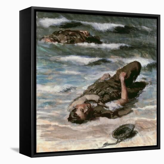 Casualty on the Beach at Dieppe, 1945-Alfred Hierl-Framed Premier Image Canvas