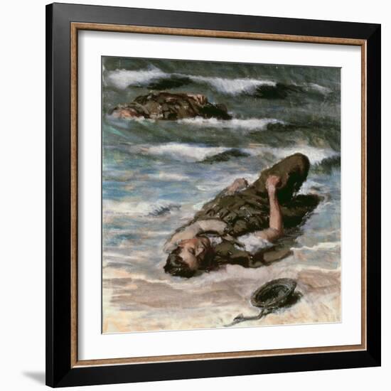 Casualty on the Beach at Dieppe, 1945-Alfred Hierl-Framed Giclee Print