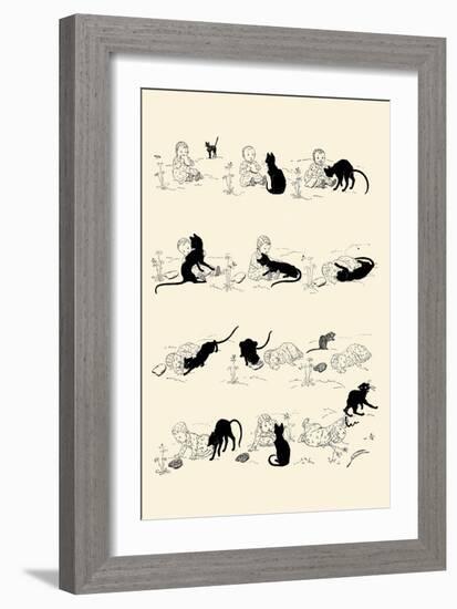 Cat and Baby-Théophile Alexandre Steinlen-Framed Art Print