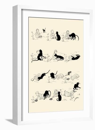 Cat and Baby-Théophile Alexandre Steinlen-Framed Art Print