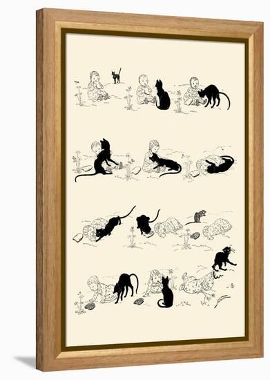 Cat and Baby-Théophile Alexandre Steinlen-Framed Stretched Canvas