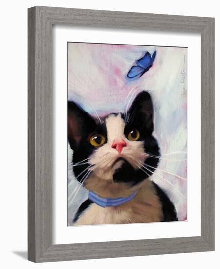 Cat and Butterfly-Diane Hoeptner-Framed Art Print