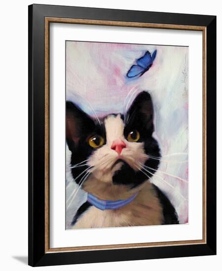 Cat and Butterfly-Diane Hoeptner-Framed Art Print