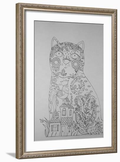 Cat And Cock 1-Oxana Zaika-Framed Giclee Print