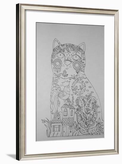 Cat And Cock 1-Oxana Zaika-Framed Giclee Print