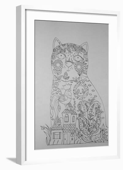 Cat And Cock 1-Oxana Zaika-Framed Giclee Print