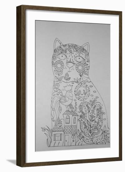 Cat And Cock 1-Oxana Zaika-Framed Giclee Print