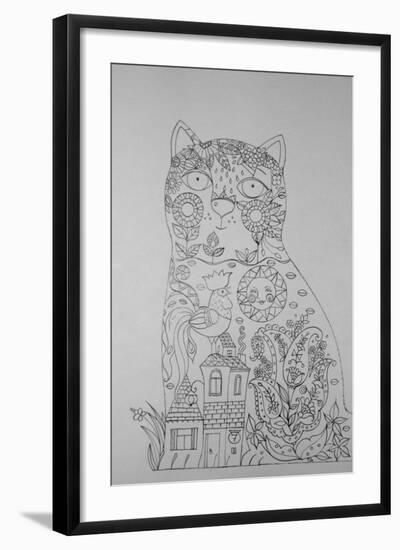 Cat And Cock 1-Oxana Zaika-Framed Giclee Print