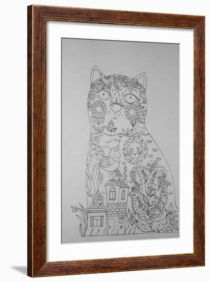 Cat And Cock 1-Oxana Zaika-Framed Giclee Print