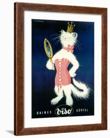 Cat and Cosmetic Mirror-Unknown Unknown-Framed Giclee Print