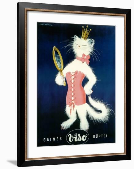 Cat and Cosmetic Mirror-Unknown Unknown-Framed Giclee Print