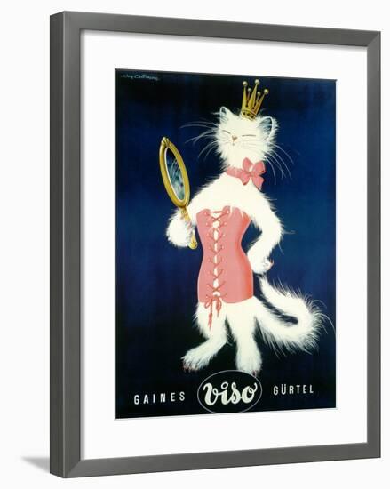 Cat and Cosmetic Mirror-Unknown Unknown-Framed Giclee Print