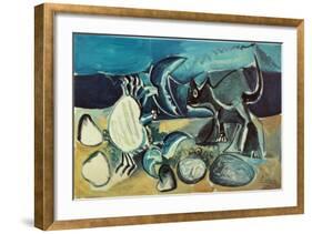 Cat and Crab on the Beach, 1965-Pablo Picasso-Framed Art Print