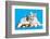 Cat and Dog, Cat Maine Coon and Corgi Puppy-Lilun-Framed Photographic Print