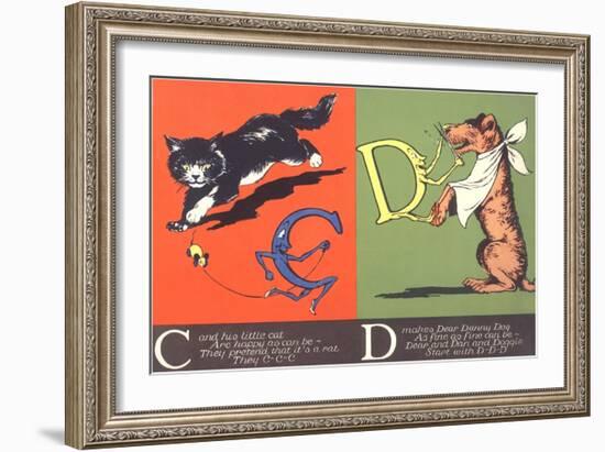 Cat and Dog-null-Framed Art Print