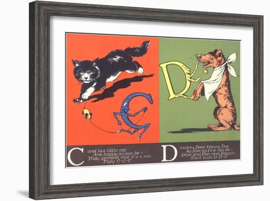 Cat and Dog-null-Framed Art Print