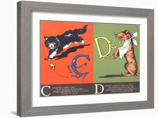 Cat and Dog-null-Framed Art Print