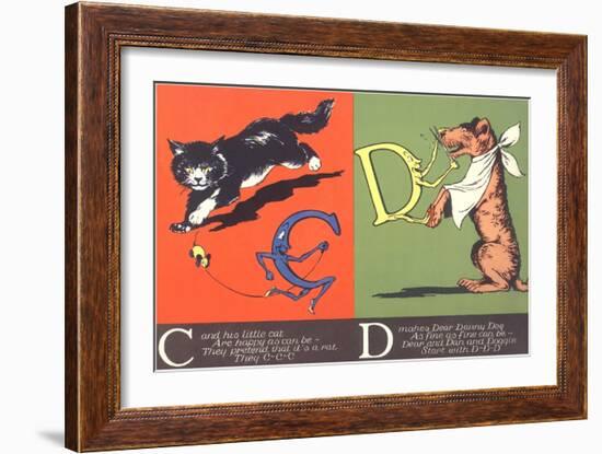 Cat and Dog-null-Framed Art Print