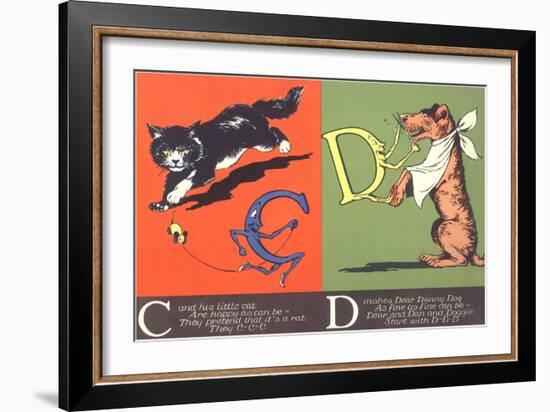 Cat and Dog-null-Framed Art Print