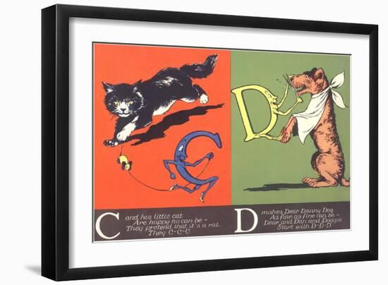 Cat and Dog-null-Framed Art Print