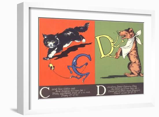 Cat and Dog-null-Framed Art Print