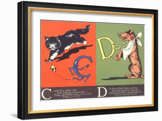 Cat and Dog-null-Framed Art Print