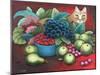 Cat and Fruit-Jerzy Marek-Mounted Giclee Print